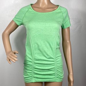 Athleta Green Fast Track Ruched Running Workout T-Shirt size S